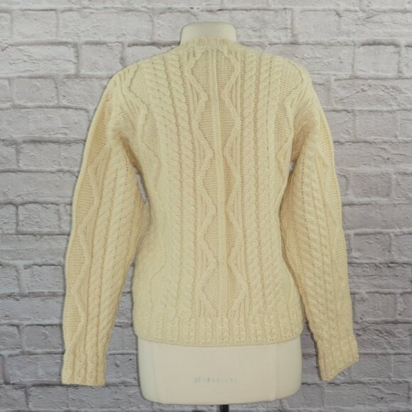Vintage Aran Crafts Fisherman Knit Wool Sweater - Picture 2 of 7